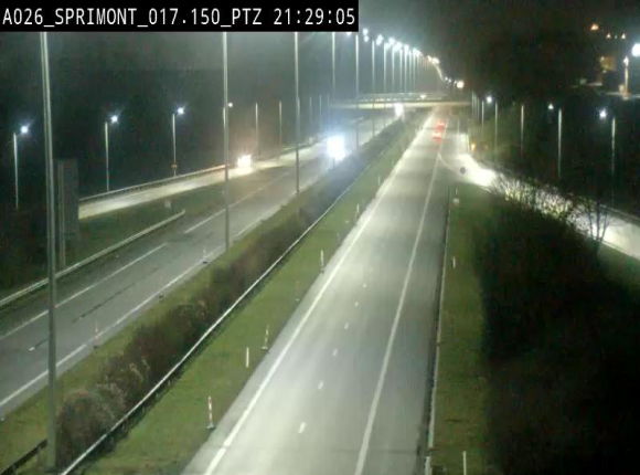 Webcam A26 (E25) à Sprimont, sur l'autoroute entre Liège et Arlon. Vue orientée vers le Luxembourg