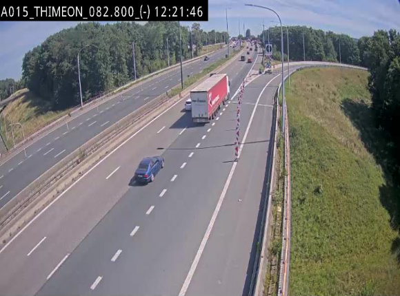 Caméra trafic Belgique - Thiméon - E42, jonction avec A54 (E420) direction La Louvière/Charleroi - BK 82.82