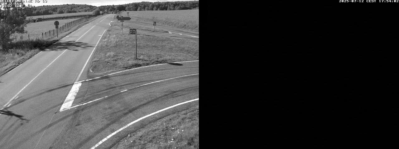 Webcam à Bellefontaine dans les Vosges à 552 mètres d'altitude sur la D63, à la jonction avec la D20A