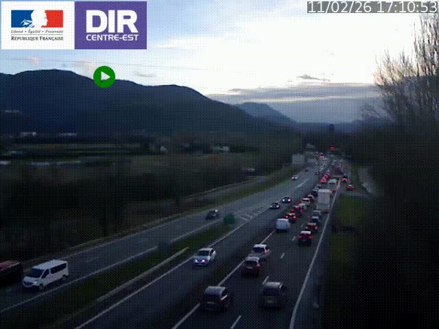 Caméra trafic à Meylan sur la Rocade-Sud de Grenoble en direction d'Aix-en-Provence
