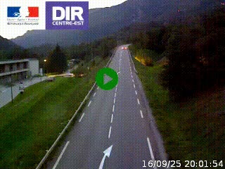 Web cam sur la N90 à Aime, en provenance de Bourg-Saint-Maurice et en direction d'Albertville