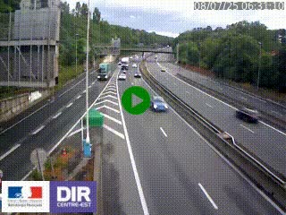 Caméra autoroute sur A6 - Valvert, près de Lyon, en direction de Paris, à hauteur de la sortie 36 Porte du Valvert