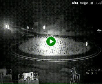Webcam au nord d'Ax-les-Thermes au niveau de l'aire de chaînage de la N20. Vue orientée vers les Pyrénées, en direction de Pas de la Case