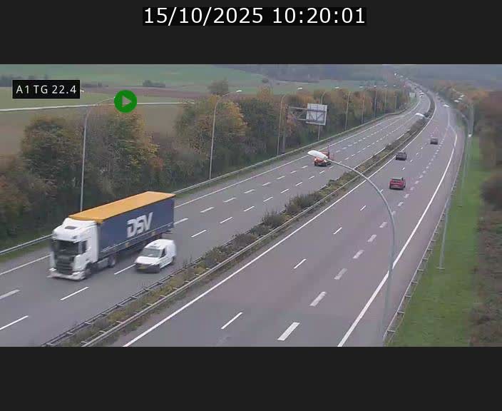 Traffic live webcam Luxembourg Flaxweiler - A1 direction Luxembourg - BK 22.4