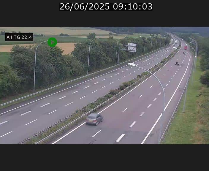 Traffic live webcam Luxembourg Flaxweiler - A1 direction Luxembourg - BK 22.4