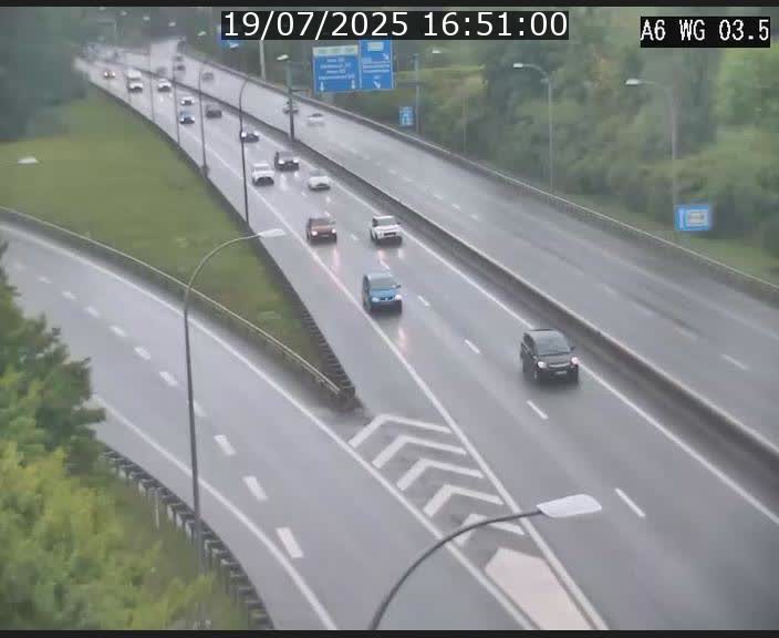 Traffic live webcam Luxembourg - Croix de Cessange - A6 - BK 3.5 - direction France/Allemagne