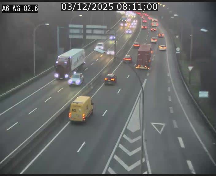 Traffic live webcam Luxembourg Croix de Cessange - A6 - BK 2.6 - direction France/Allemagne