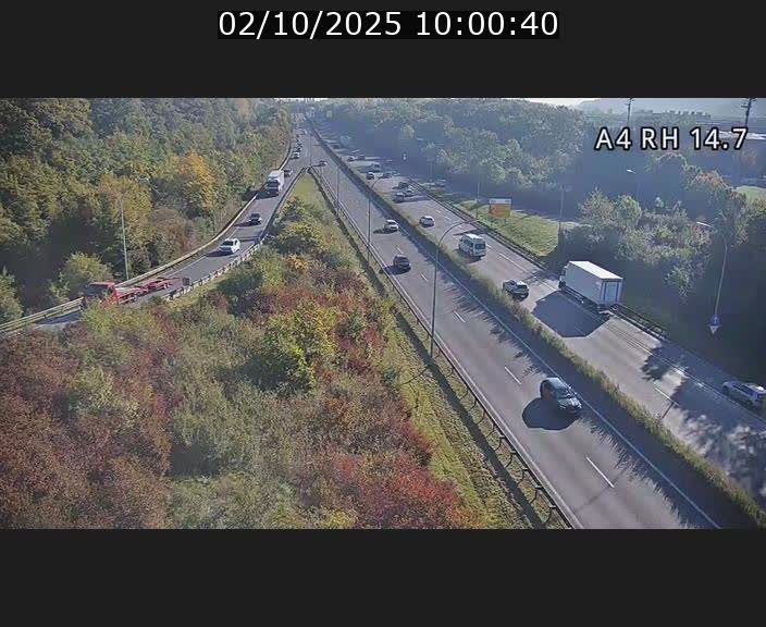 Traffic live webcam Luxembourg Jonction Lankelz - A4 - BK 14.7 - direction Luxembourg
