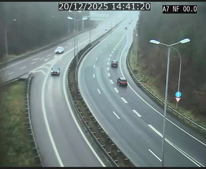 Caméra autoroute Luxembourg A7 - Echangeur A1/A7 Grünewald direction Tunnel Stafelter