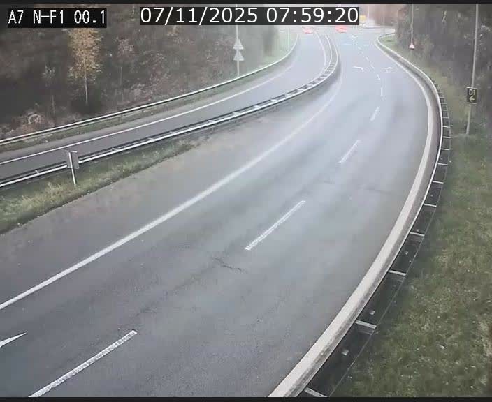 Webcam autoroute Luxembourg A7 située dans la sortie 1 Waldhof, vers la N11, avant le Tunnel Stafelter