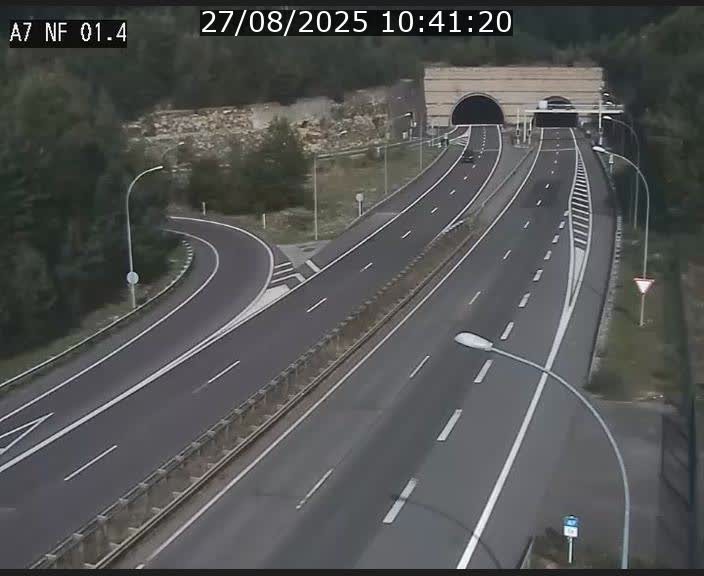 Caméra autoroute Luxembourg A7 - Echangeur Waldhaff - direction Tunnel Stafelter