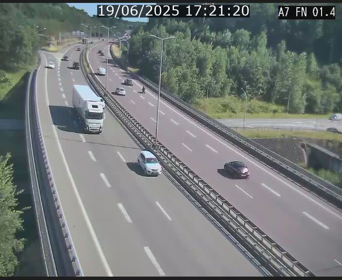 Caméra autoroute Luxembourg A7 - Tunnel Stafelter - direction Echangeur Grünewald