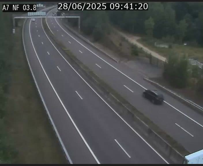 Webcam autoroute A7 au Luxembourg à la sortie du Tunnel Stafelter vers le Nord