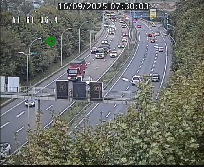 Traffic live webcam Luxembourg Hamm - A1 direction Sandweiler - BK 6.4