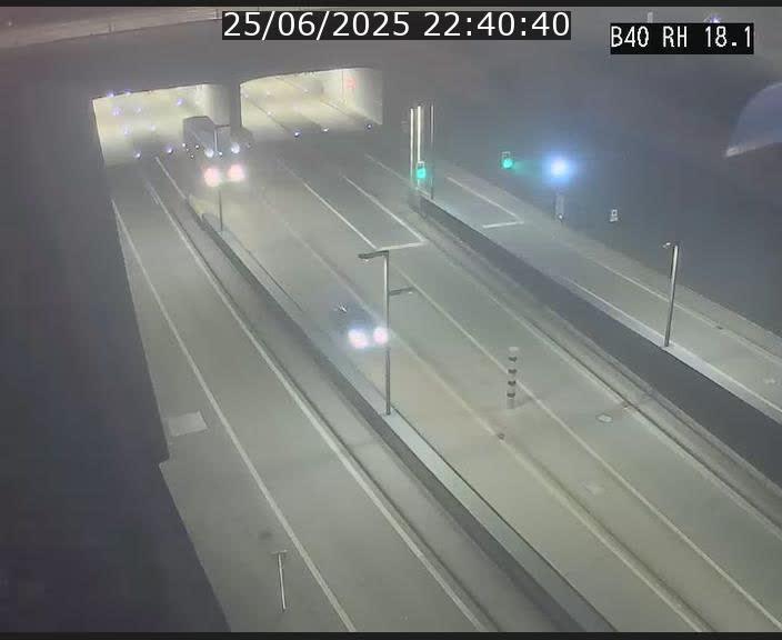 Webcam sur la route de contournement d'Esch-Belval avant le tunnel Central Gate au niveau de la porte de France et du radar fixe