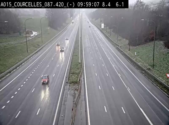 Webcam autoroute Belgique - Viesville - E42 direction Mons - BK 84.35