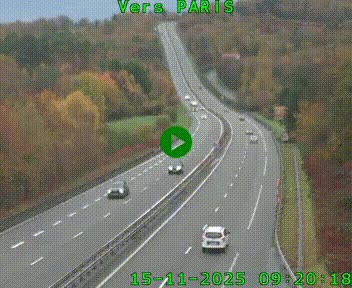 Caméra routière sur l'autoroute A20 à Bessines-sur-Gartempe. Vue orientée vers Paris