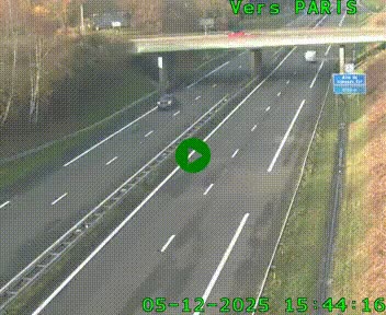 Caméra routière sur l'autoroute A20 au nord de Limoges, à la jonction avec la N520. Vue orientée vers Paris