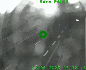 Caméra routière sur l'autoroute A20 à Saint-Hilaire-Bonneval, au sud de Limoges. Vue orientée vers Paris