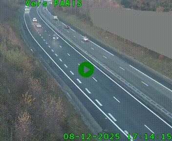 Caméra routière sur l'autoroute A20 à Saint-Pardoux-l'Ortigier, à la jonction avec l'A89. Vue orientée vers Paris
