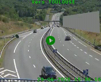 Caméra routière sur l'autoroute A20 à Noailles, en périphérie de Brive-la-Gaillarde. Vue orientée vers Toulouse