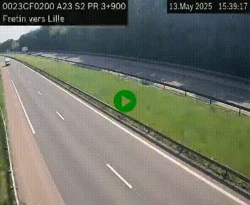 Webcam autoroute A23 à hauteur de Fretin. Vue orientée vers Lille