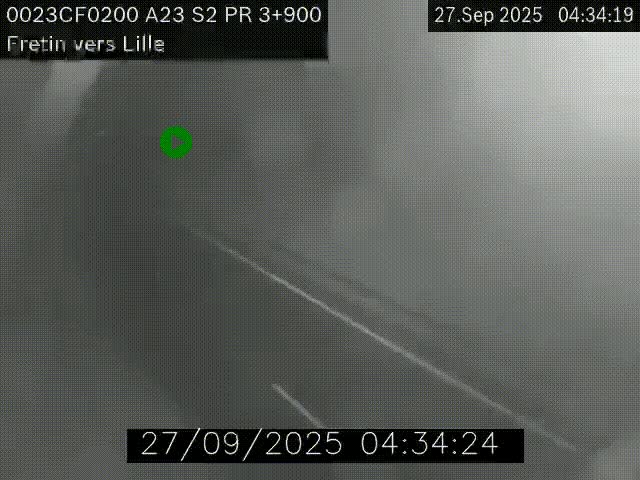 Webcam autoroute A23 à hauteur de Fretin. Vue orientée vers Lille