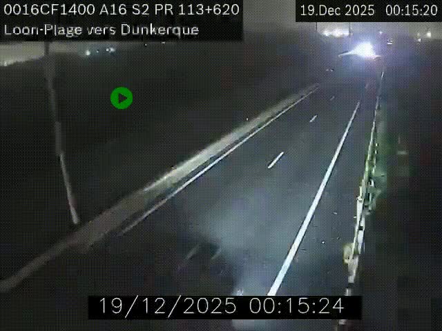 Webcam autoroute A16 à hauteur de Loon-Plage. Vue orientée vers Dunkerque et la Belgique.