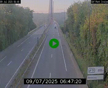 Webcam sur la N165 après le Pont de l'Iroise, à l'entrée de Brest