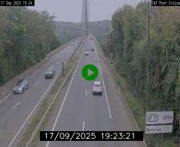 Webcam sur la N165 après le Pont de l'Iroise, à l'entrée de Brest