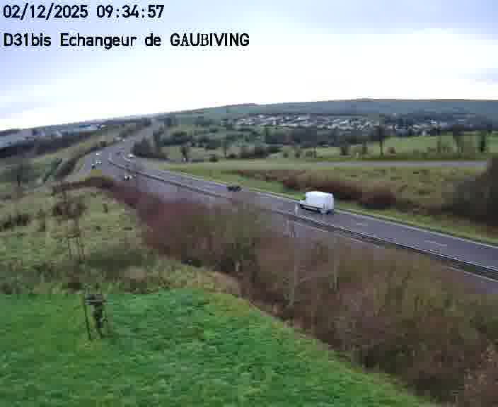Dispositif d’observation sur D31bis (France) à Gaubiving, en direction de Sarreguemines, offrant une visualisation fiable des conditions de circulation.