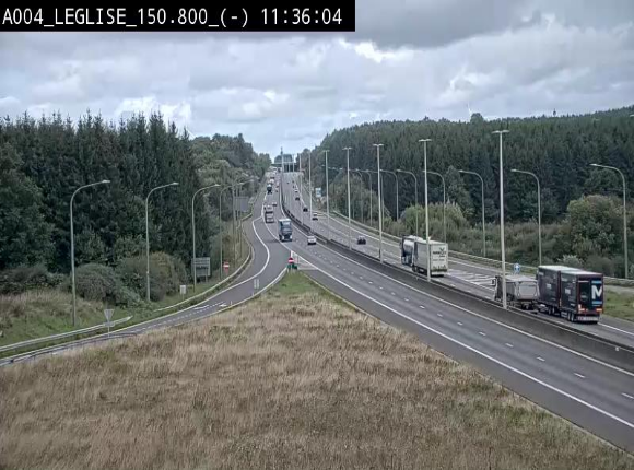 Webcam E411 dans la Côte de Léglise. Vue orientée vers Bruxelles