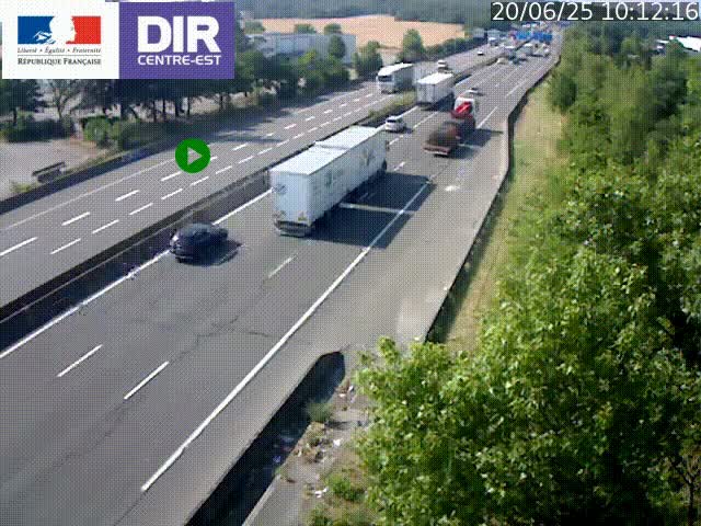 Caméra de circulation à Saint-Priest à la jonction entre l'A43 et l'A46 en direction de Marseille