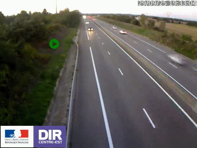 Webcam sur le contournement de Valence, sur la Nationale 7, à la jonction avec la N532, caméra orientée vers Grenoble