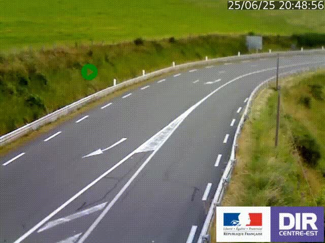 Webcam sur le col Pin Bouchain, vue orientée vers Roanne, en provenance de Lyon sur la nationale 7 (N7)