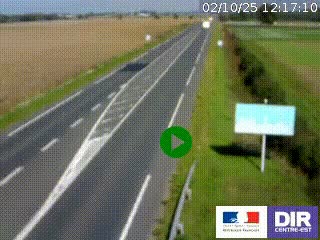 Webcam routière sur la RN7 à hauteur de Toulon-sur-Allier, entre Moulins et Vichy