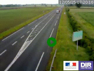 Webcam routière sur la RN7 à hauteur de Toulon-sur-Allier, entre Moulins et Vichy