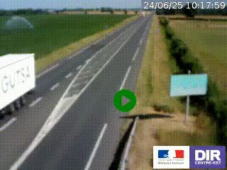 Webcam routière sur la RN7 à hauteur de Toulon-sur-Allier, entre Moulins et Vichy