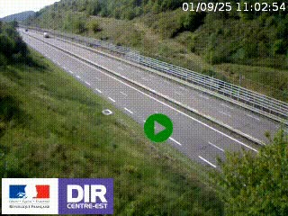 Webcam au niveau du col de Bois Clair à hauteur de Cluny sur la N79. Vue orientée vers Mâcon