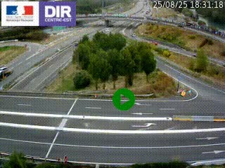 Webcam traffic à Grenoble-sud sur l'autoroute A480. Vue orientée vers l'entrée et la sortie de Grenoble