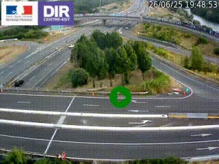 Webcam traffic à Grenoble-sud sur l'autoroute A480. Vue orientée vers l'entrée et la sortie de Grenoble