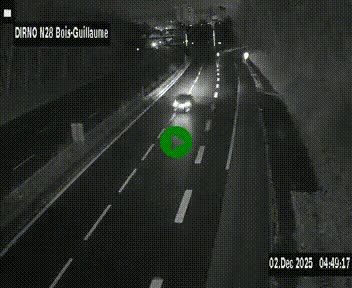 Webcam routière à hauteur de Bois-Guillaume en périphérie de Rouen. Vue orientée vers Rouen