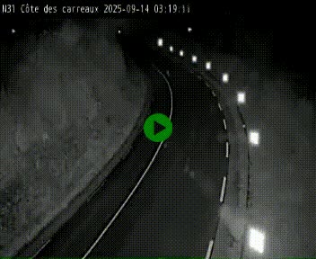 Webcam en haut de la Côte des Carreaux sur la N31 à Avesnes-en-Bray. Vue orientée vers Rouen