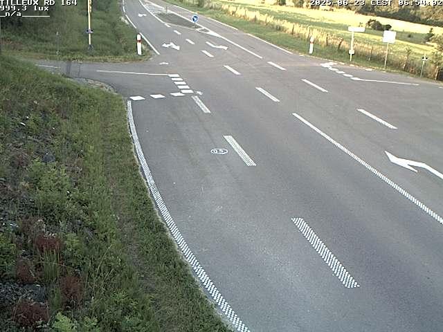 Webcam sur la RD164 à Tilleux. Vue orientée vers Neufchâteau