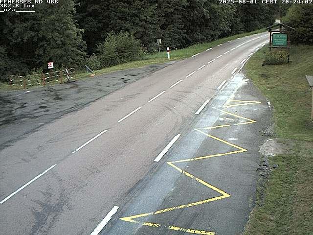 Webcam en haut du col des Fenesses, aussi appelé col du Ménil sur la D486 à 593 mètres d'altitude dans les Vosges