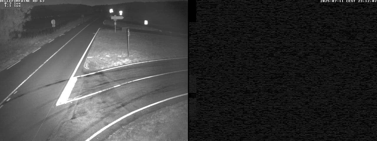 Webcam à Bellefontaine dans les Vosges à 552 mètres d'altitude sur la D63, à la jonction avec la D20A