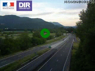Caméra trafic à Meylan sur la Rocade-Sud de Grenoble en direction d'Aix-en-Provence