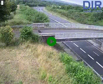Webcam sur A84 à hauteur de Pont-Farcy, au niveau du pont autoroutier sur la Vire, au sud de Saint-Lô