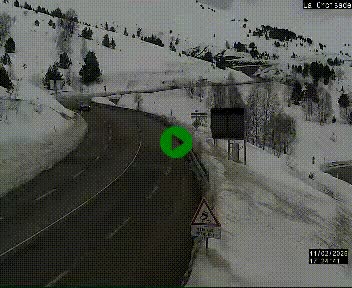Webcam au carrefour de la croisade, à la jonction entre la N22 et la N320, avant le poste de douane franco-andorrane. Webcam à 1790 mètres d'altitude