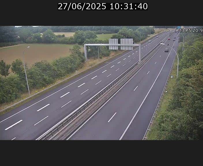 Traffic live webcam Luxembourg Croix de Bettembourg, rond-point d'Hellange - A13 direction Allemagne - BK 20.9